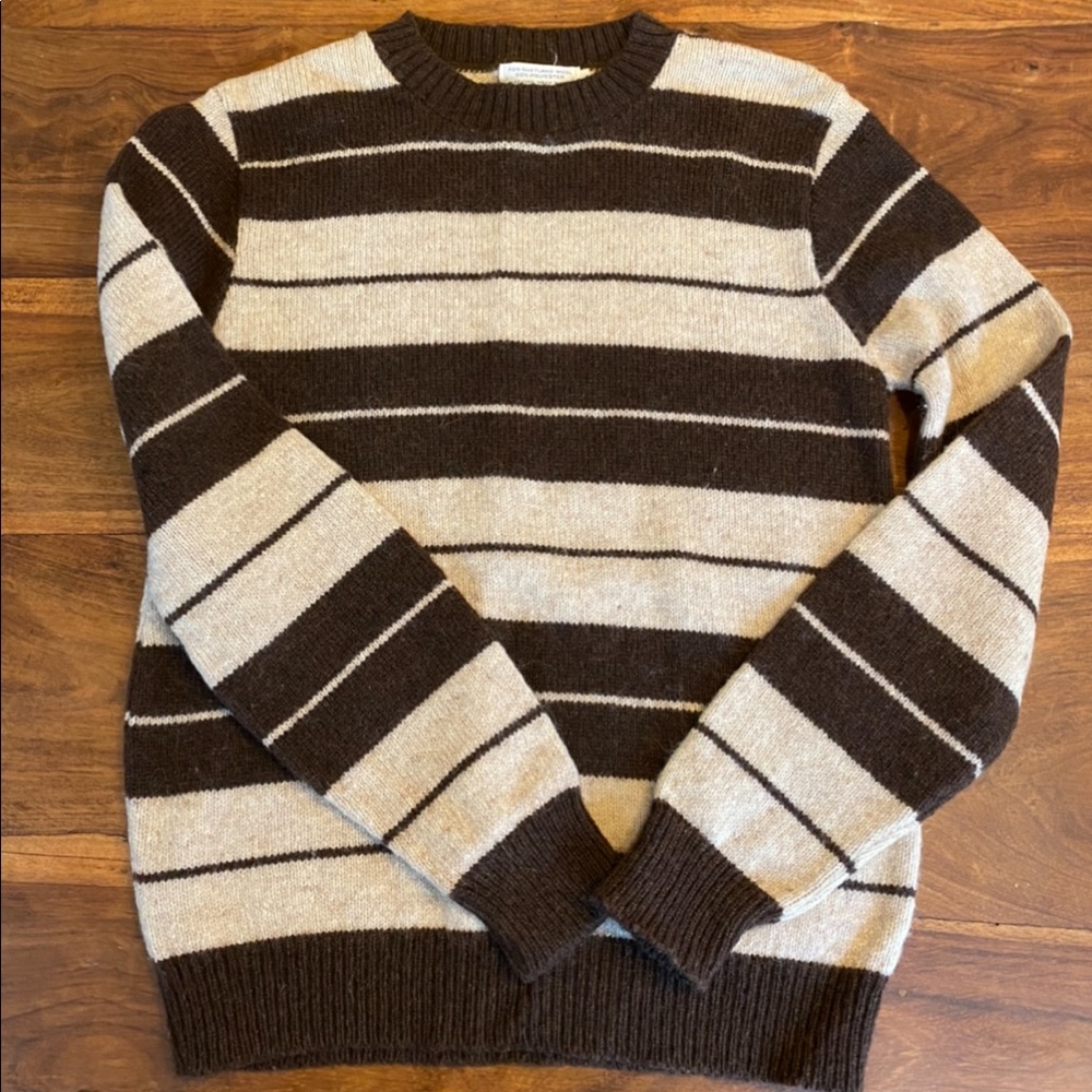 VTG 70’s STRIPED CREW NECK WOOL SWEATER